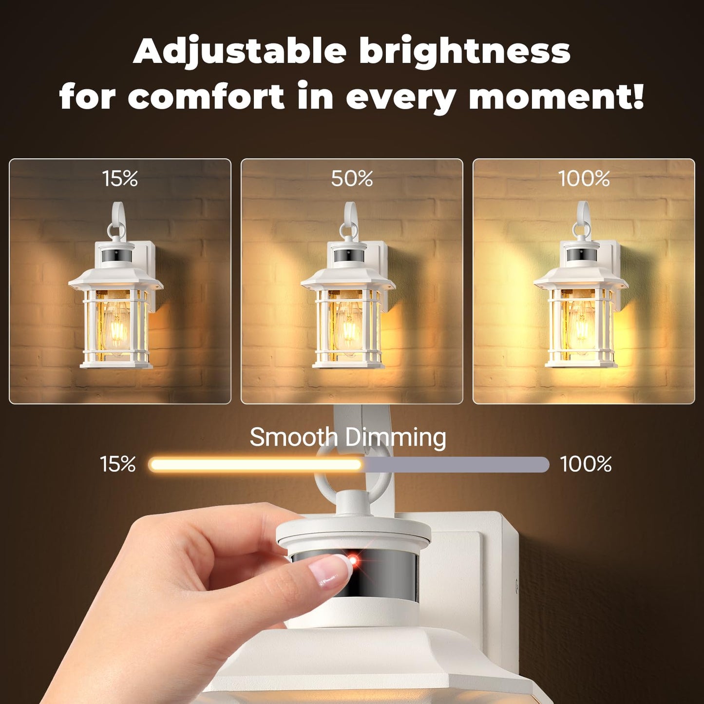 Opaxis 2 Pack White Porch Light With Gfci Outlet  3 Modes Motion Sensor Exterior Lighting Fixtures  Dusk To Dawn Outside Lights For House  Porch  Garage  Waterproof  Anti-Rust