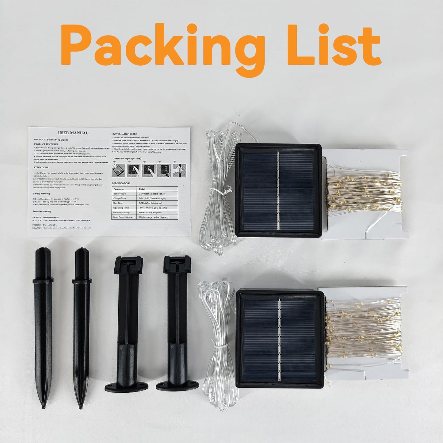 Solar String Lights Outdoor Waterproof 2 Pack Total 66Ft 200Led 8 Modes Twinkle Lights Solar Fairy Lights For Patio  Garden Yard Party Wedding Tree Christmas Halloween Decoration  Green