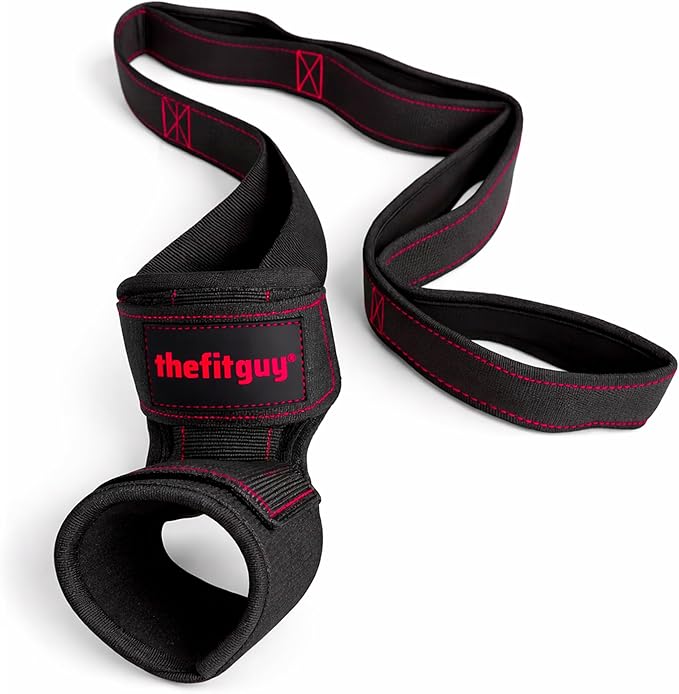 THEFITGUY Quad Stretch Strap with Ankle Support – Physical Therapy Band for Legs, Non-Elastic 4-Loop Rehab Strap for Quads...