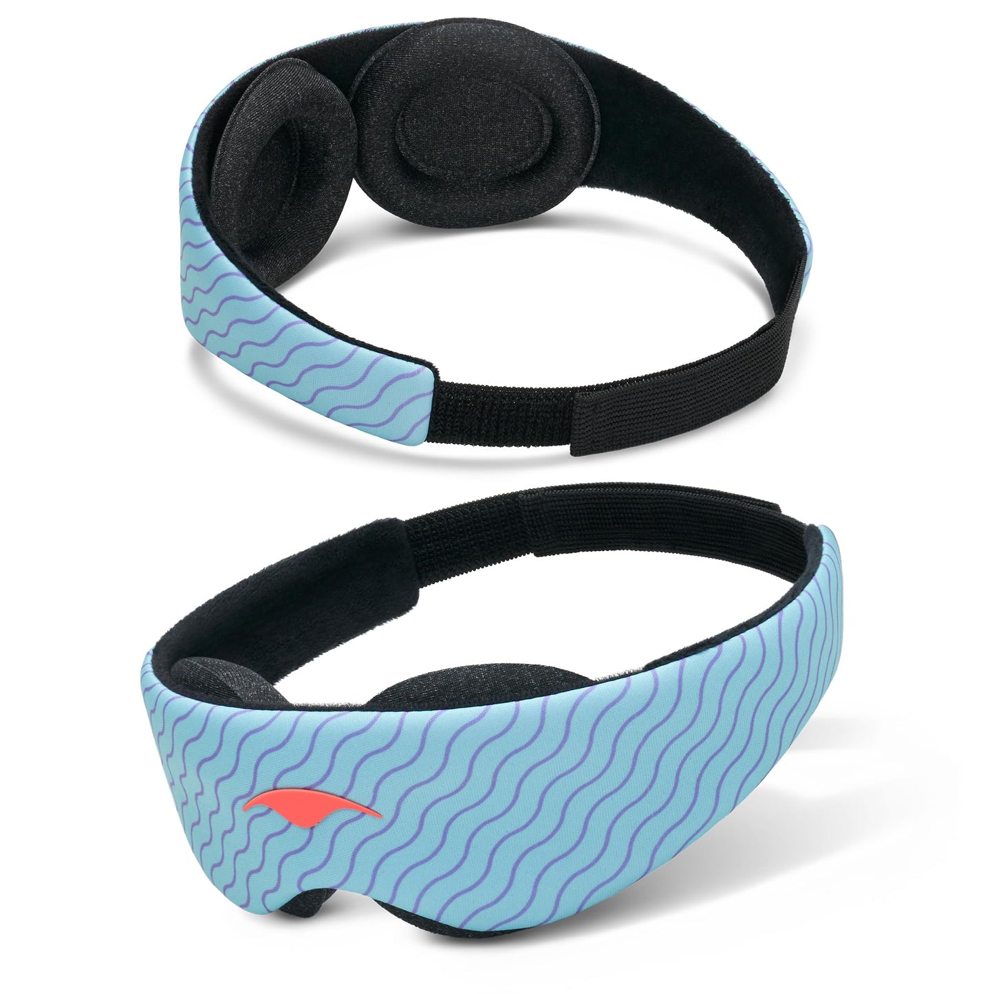 Manta Kids Sleep Mask - Comfy & Cute Blackout Sleeping Mask with Adjustable Eye Cups, Soft & Breathable Machine Washable Kids Eye Mask for Girls, Boys, Toddler Aged 6+ (Arctic Blue)