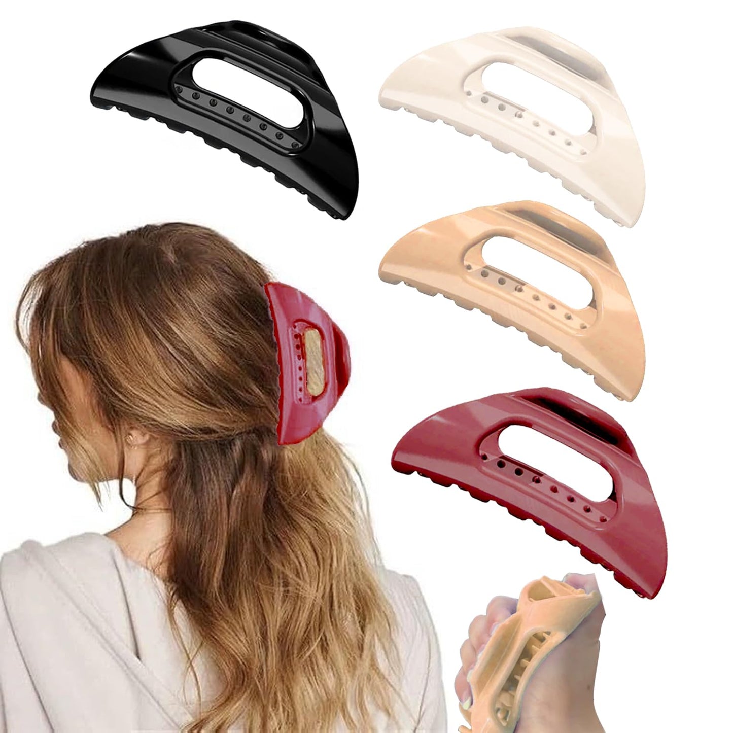 Aaiffey Cloud Claw Clips,Cozy Hair Claw Clip for Women Soft Silicone Hair Clip Strong Hold No-Slip Grip Hair Clips for Thick Fin