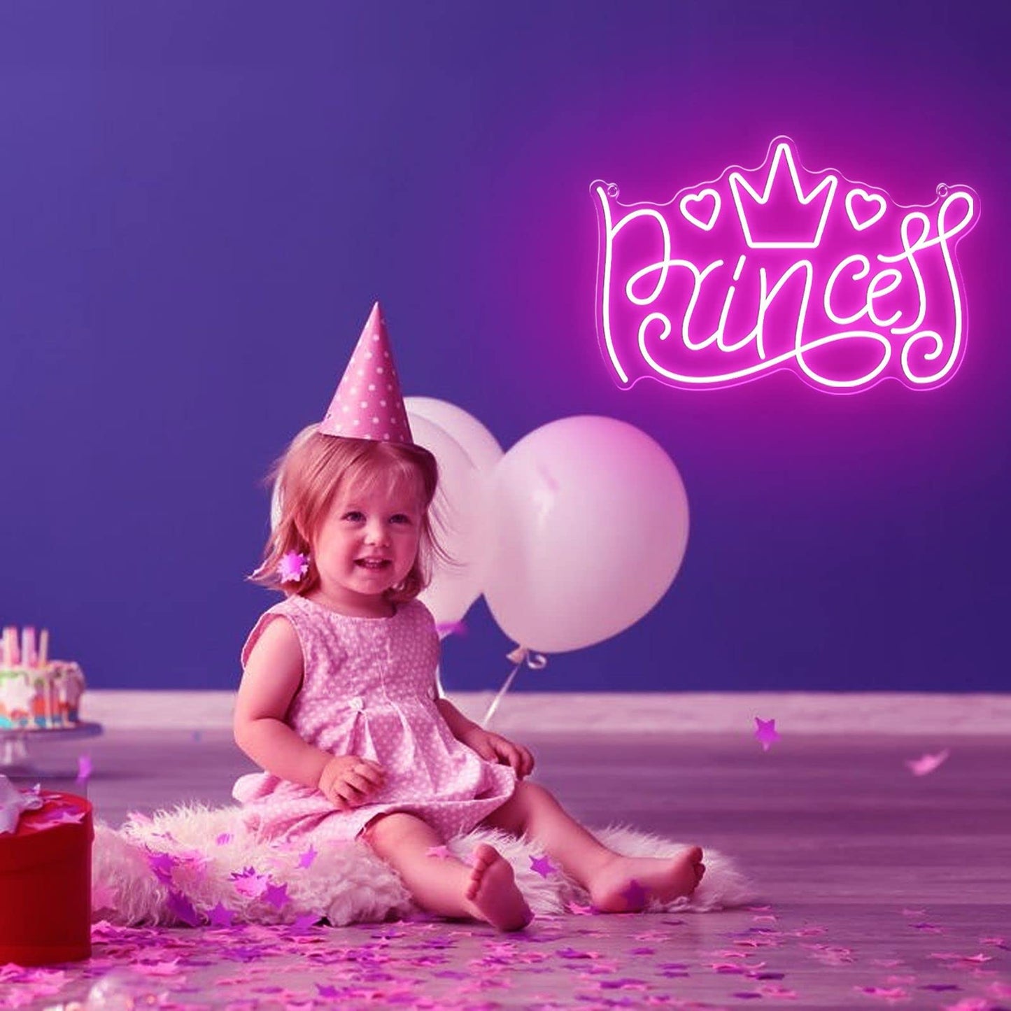 Princess Neon Signs For Wall Decor  Large Led Lights Sign Unique Art Ornaments With Switch  Chirstmas Birthday Party Decoration  Gift For Girl Boys.