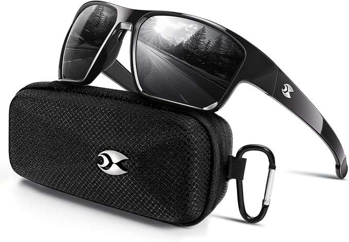 suoso Sports Polarized Sunglasses for Men: TR90 UV400 Protection Sun Glasses Womens Wrap Around Goggles for Drving Fishing