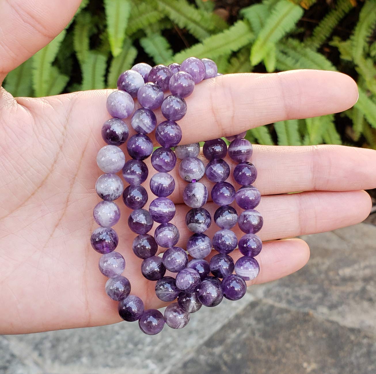 Adabele Real Natural Purple Amethyst Bracelet 8.5 inch Stretch Gemstone Beaded Bracelet Chakra Healing Crystal Stone Jewelry Wom