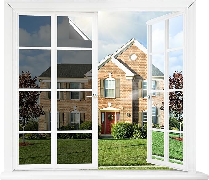 rabbitgoo Window Tint for Home One Way Privacy Window Film See Out Not in Heat UV Blocking Reflective Removable Static Cling Mirror Decorative House Glass Covering, Black Silver, 29.5 Inch X 6.5 Feet