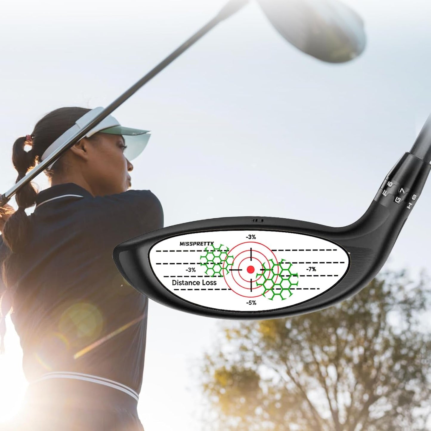 MISSPRETTY Golf Impact Tape Training aid Golf Club face Impact Stickers Can Effectively Improve Your Golf Skills Golf Impact Stickers Precise Force, Clearly Visible