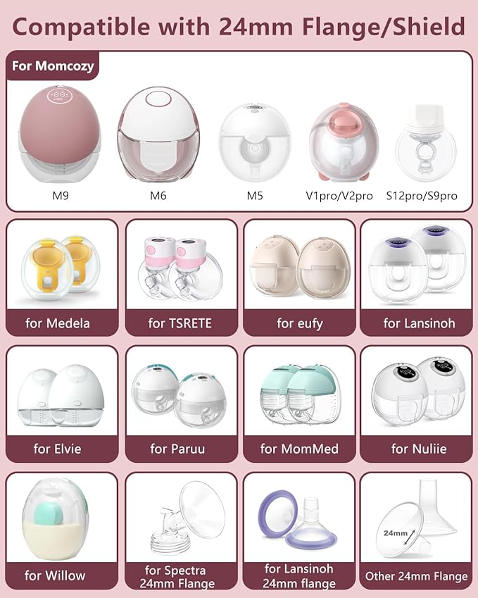 1pcs Breast Pump Flange Insert 17mm Compatible with Momcozy M9/M6/M5/S12 Pro/S9 Pro/V1 Pro/V2 Pro Wearable Breast Pump, Replace for Momcozy Pump Flange Insert, BPA Free, OEM, Not Original Parts
