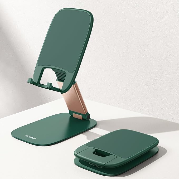 Lamicall Ultra-Thin Cell Phone Holder, Green Office Desk Accessories for iPhone Stand, Gifts for Valentine Teen Boys Girls Adults Women Men Grandkids, Workspace Desk Organizer, Green Office Decor