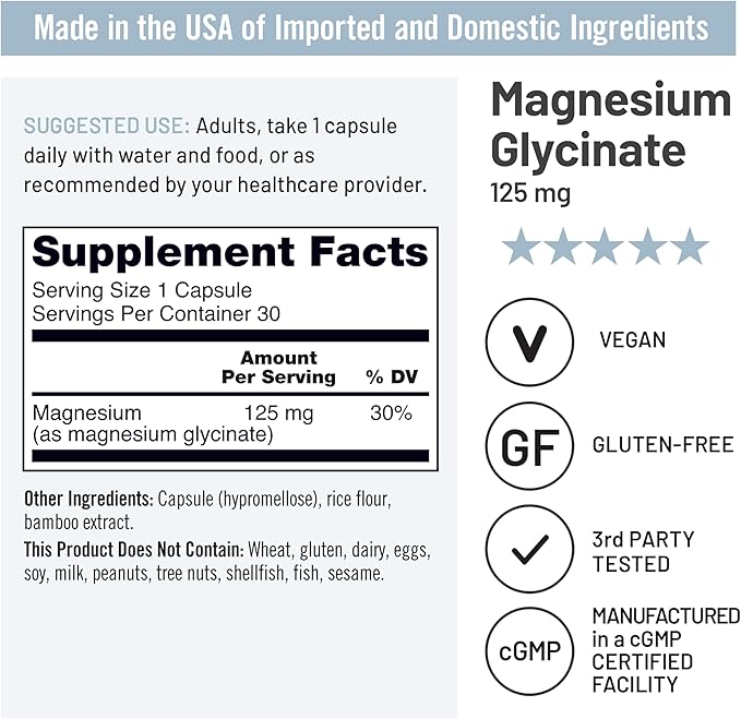 Bundle of NatureWise Vitamin D3 5000iu (125 mcg) 30-Day Supply - Non-GMO, Gluten Free + NatureWise Magnesium Glycinate - 625 mg - Equal to 125 mg Elemental Magnesium - 30 Capsules[30-Day Supply]
