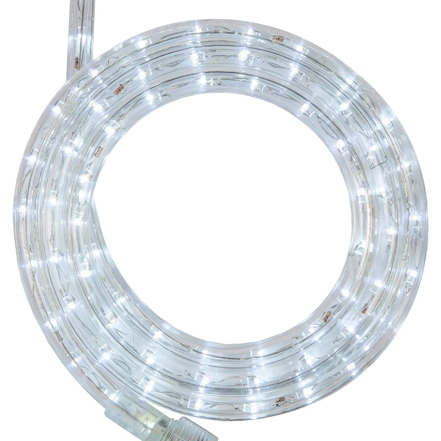 Wintergreen Lighting 18 Led Cool White Rope Light  Flexible Light Rope String Light Outdoor - Bedroom Led Light Rope  120V   Inch  2-Wire - Rope Light Clips And Power Cord Included