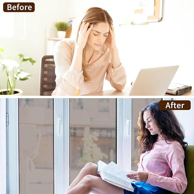 Window Privacy Film One Way Daytime Mirror Tint Treatments UV Heat Control Vinyl Stickers Sun Block Glass Paper Door Covering Reflective (Brown Silver, 17.5 Inch x 7.8 Feet)