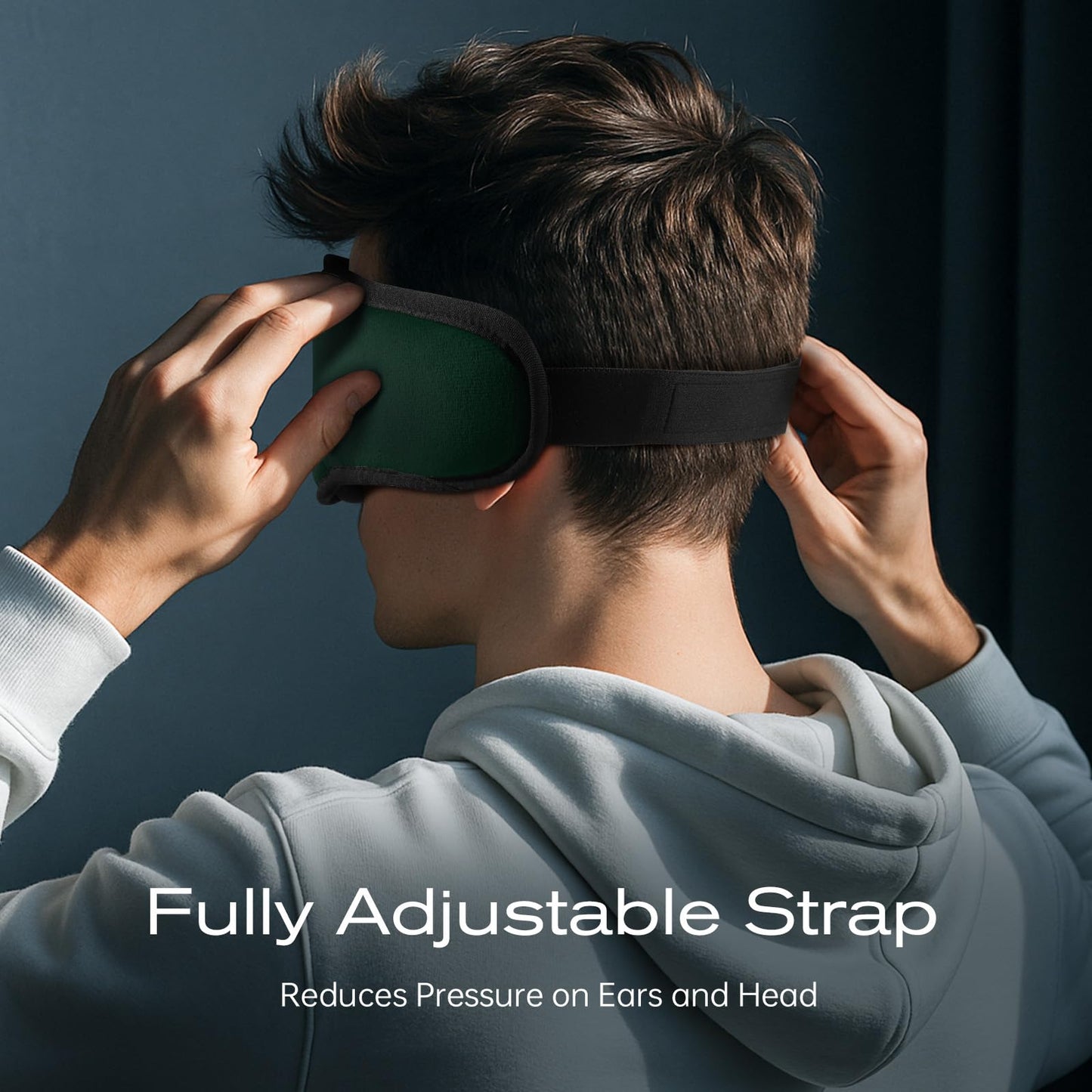 ZHENYEMEI 3D Sleep Mask with Bluetooth Headphones, Sleeping Headphones for Side Sleepers, Wireless Music Eye Mask with Ultra-Thin Stereo Speakers for Men, Women, Tech Gifts, Deep Green