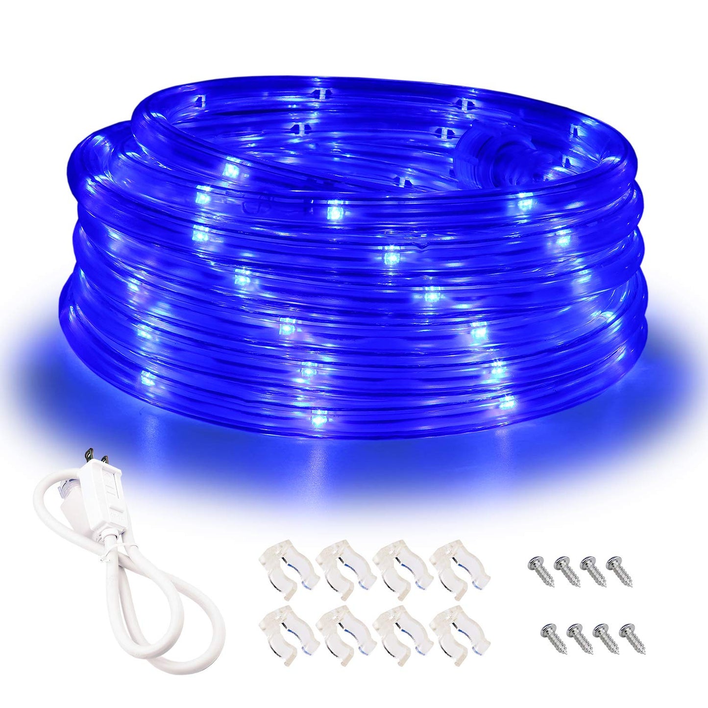 Areful Blue Led Rope Lights, 16Ft Flexible Strip, Waterproof Pvc, High Brightness 3528 Leds, Model Led-Mlf-2W-16Ft-Ex-B-1.