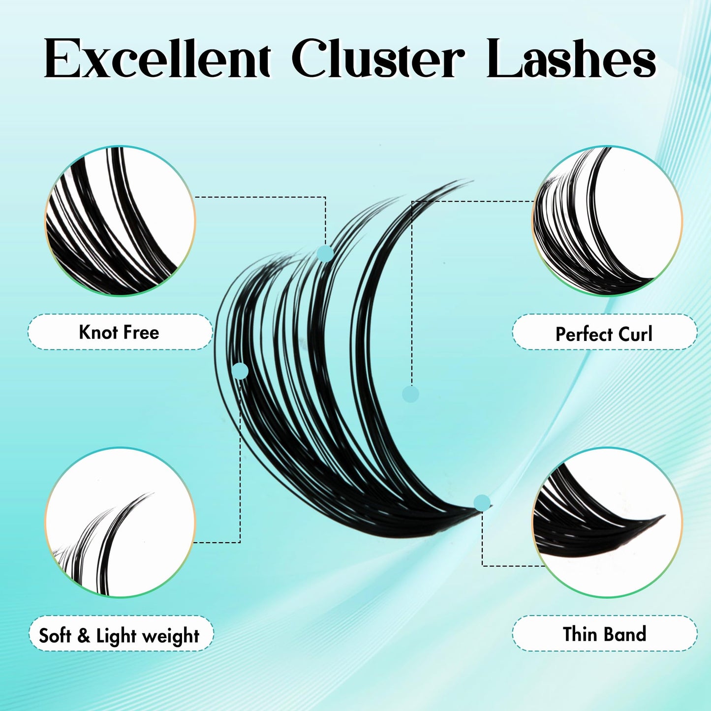 GEMERRY Thick Lash Clusters Kit Fluffy Lash Extension Kit Cluster Lashes 280Pcs D Curl Eyelash Extension Kit With Bond and Seal,