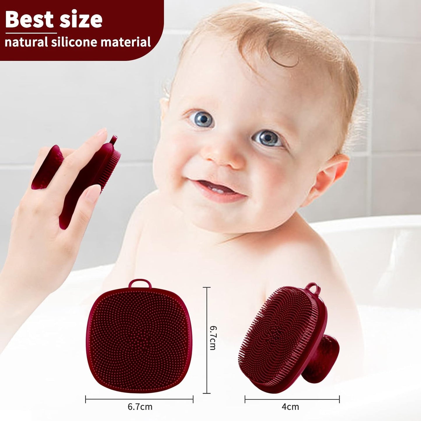 VWMYQ Silicone Face Scrubber for Men Facial Cleansing Brush Silicone Face Wash Brush Manual Waterproof Cleansing Skin Care Face Brushes for Cleansing and Exfoliating (red)