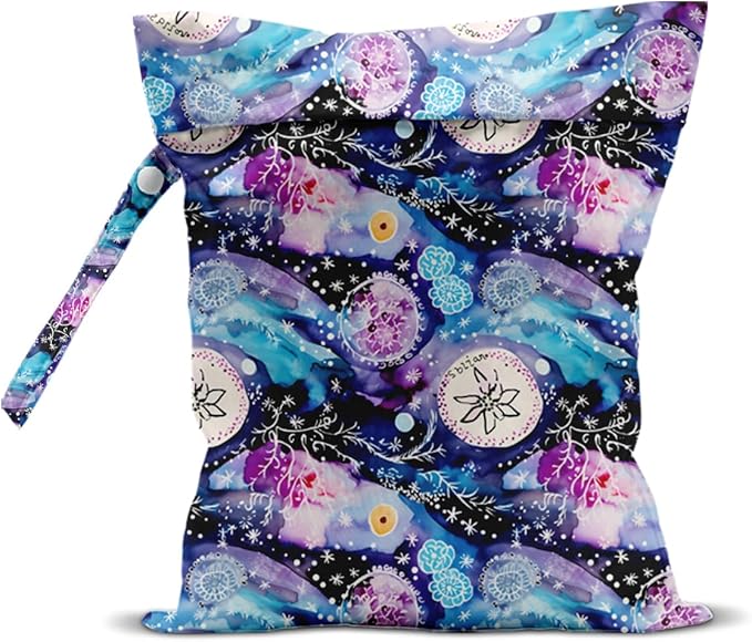 Wet Bag for Swimsuit, Beach Travel Essentials Wet Dry Bag, for Sunscreen Toiletry Dirty Clothes Yoga Gym Diaper, Friends Summer Beach Vacation Gifts. Colorful jellyfish