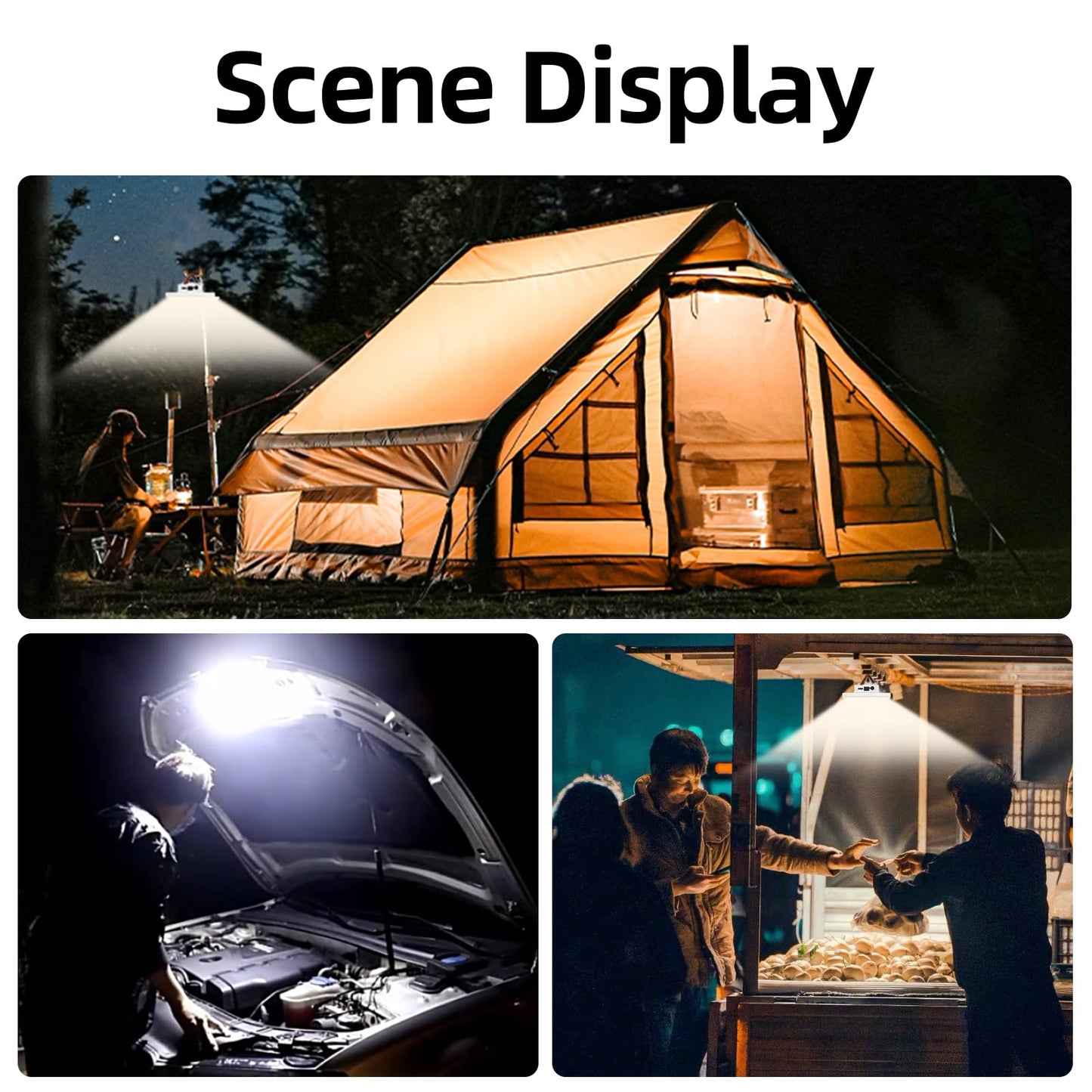 Tent Light Rechargeable Hanging Flashlight Ultra Bright Led Camping Lantern With Waterproof Portable Tent Lamp For Camping Emergency Usage(Infinite Dimming-Remote)