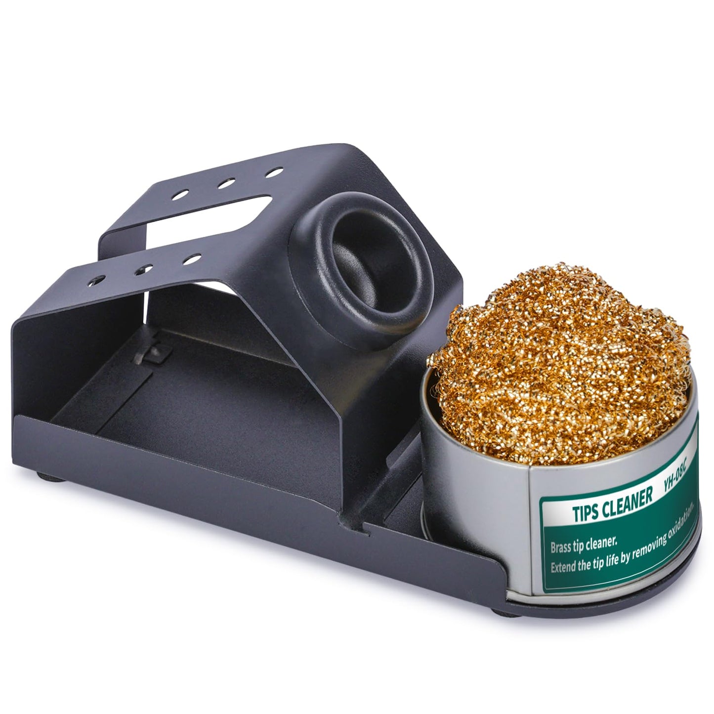 YIHUA D-2 Soldering Iron Holder, Heat-resistant Tip Cleaner with Brass Wool Tip Cleaner and Cleaning Sponge for Stable Soldering Iron Storage and Cleaning