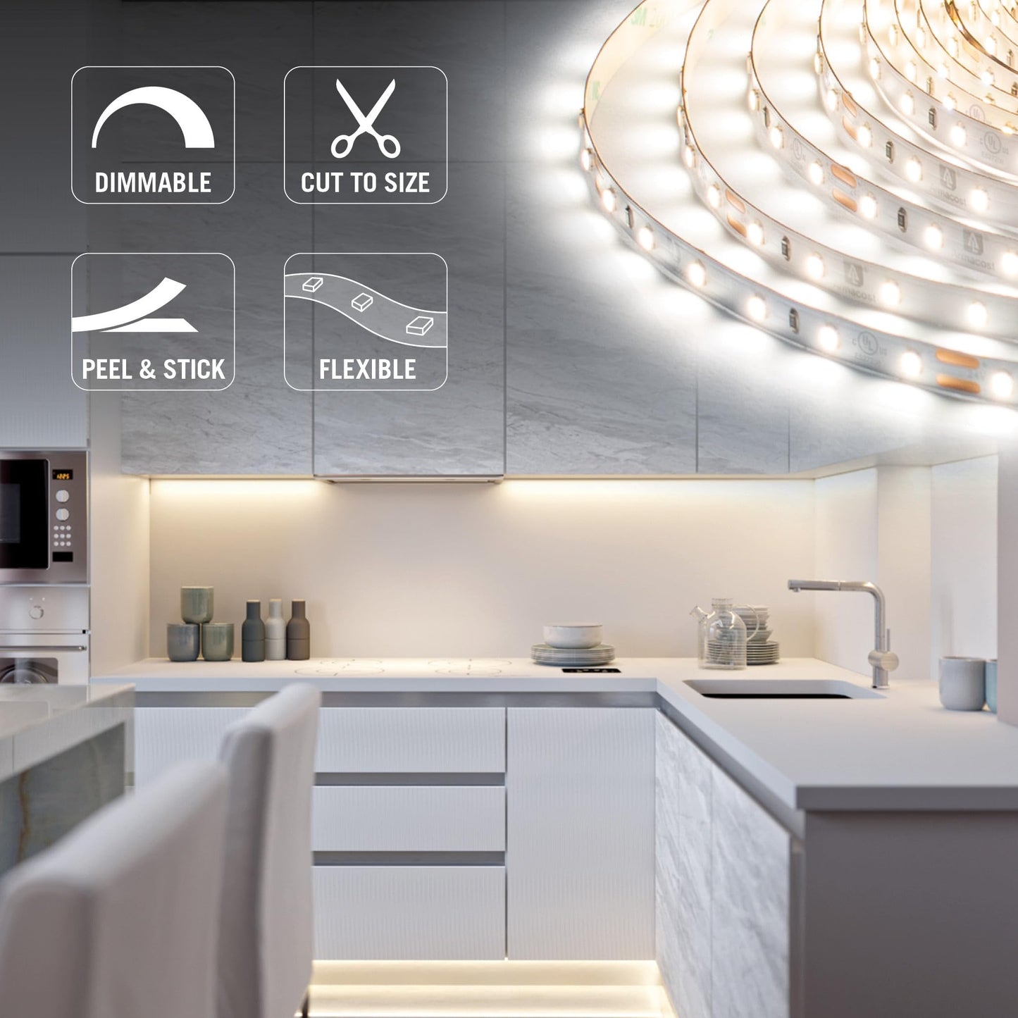 Armacost Lighting Ribbonflex Pro 24V White Led Strip Lights 60 Led/M  5000K  32.8 Ft 165250