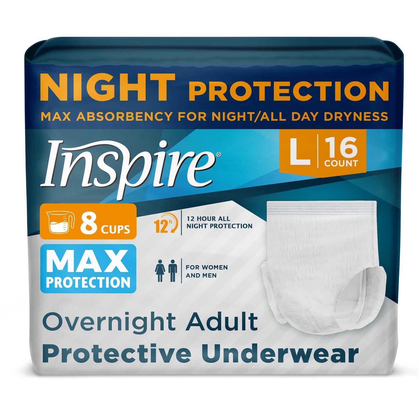 Inspire Adult Diapers Women or Men - MAX Absorbency | Our Most Absorbent and Dry, Incontinence Underwear for Women or Men | Leak Proof Diaper Overnight or Daytime for Heavy