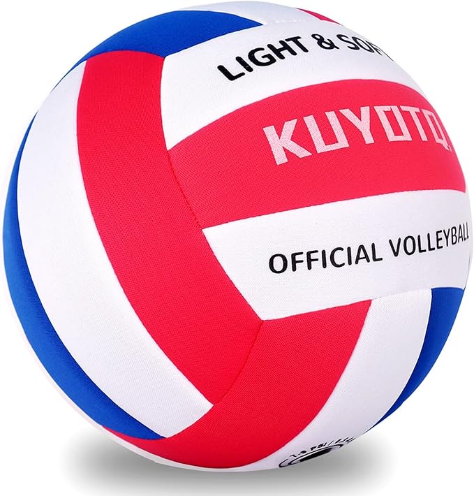 KUYOTQ Soft Indoor Volleyball for Indoor Practice Super Soft and Light Safe Sport Gear Fabric Volleyball for Kids Youth Ad...