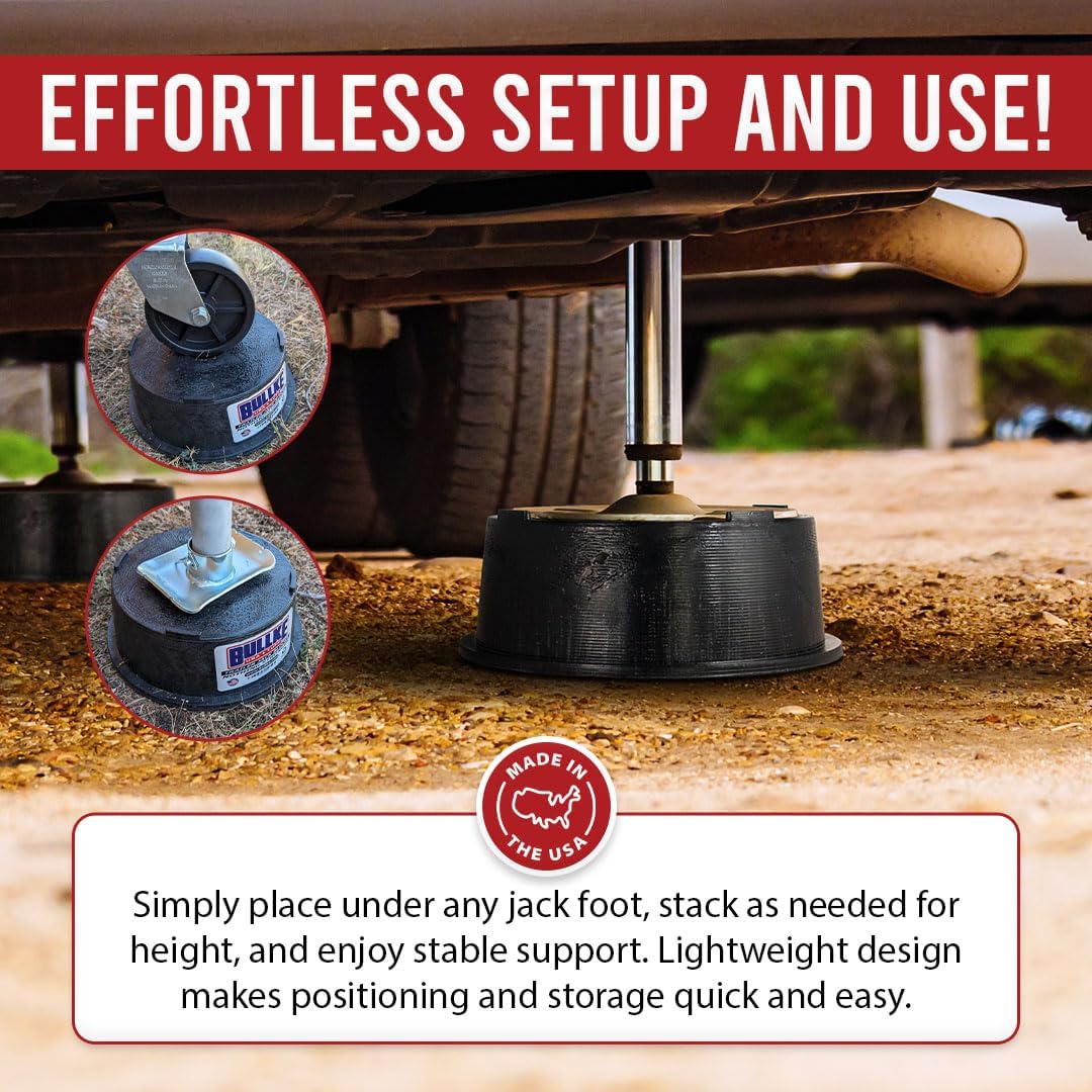USA-Made Trailer Leveling Blocks - for RV and Camper, Heavy Duty Jack Pads, Stabilizing Blocks, UV Resistant Recycled Plastic Leveling Blocks for RVS (2)
