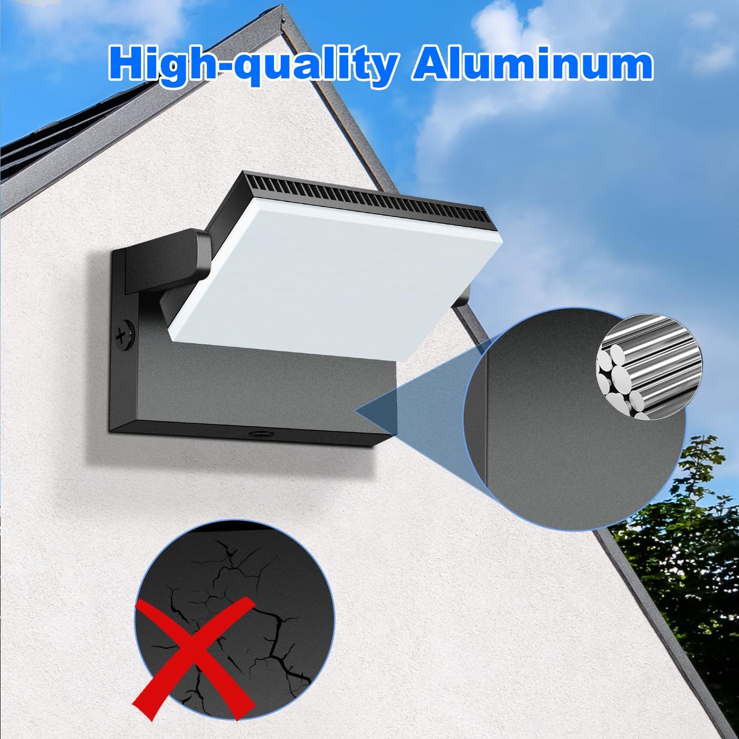 Juyace 120W Led Wall Light Outdoor Flood Lighting Exterior Fixtures 360 Rotation 5000K For Garage Yard Barn Area Backyard Building 4Pack