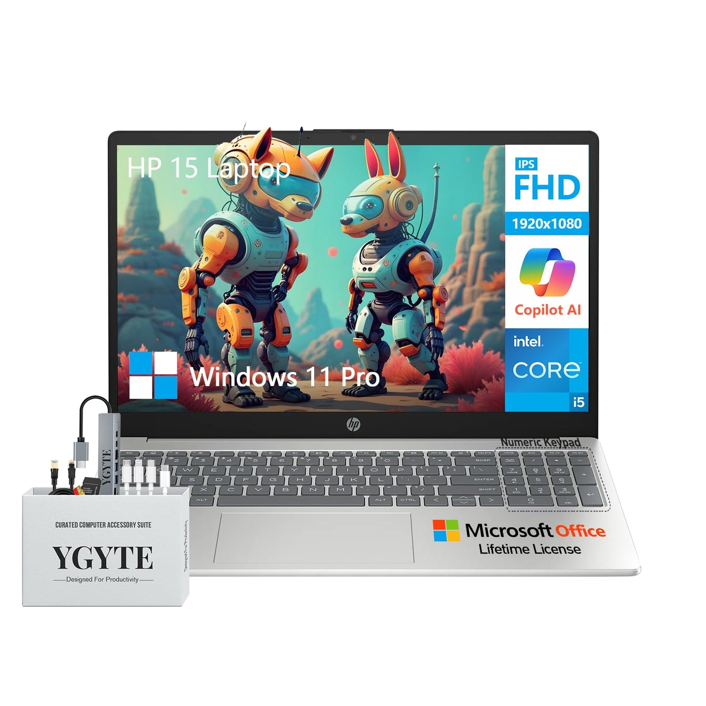 Hp 2025 15 Laptop Computer, 15.6 Fhd College Students Business Laptop, Intel Core I5 (10 Cores), 64Gb Ram 2Tb Ssd+512Gb Docking