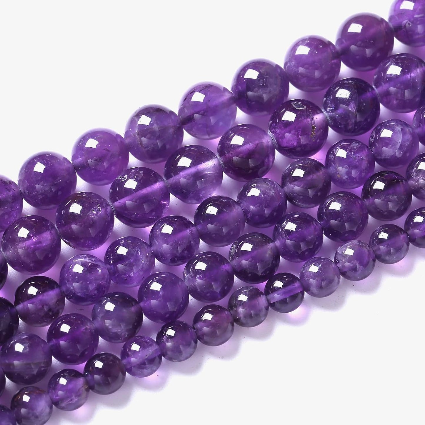 60pcs 6mm AAA Natural Amethyst Beads Crystal Energy Healing Power Stone Beadsfor Jewelry Making DIY Bracelet Necklace Accessories 15"