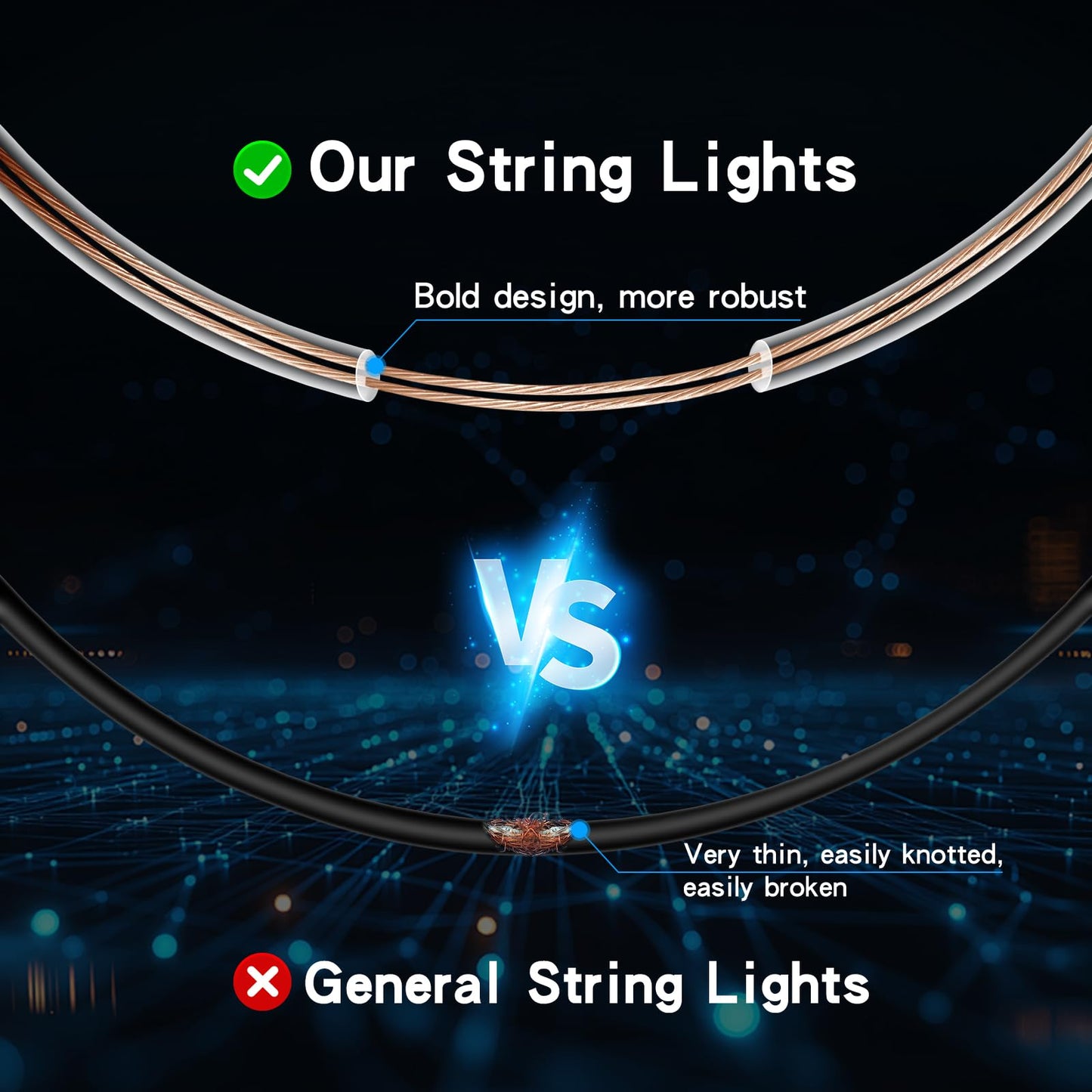 HONEYYEAR Solar String Lights 63FT Waterproof with USB Port & Remote Control, Dimmable LED Shatterproof Bulbs, White, Model ZM-BR24L-2
