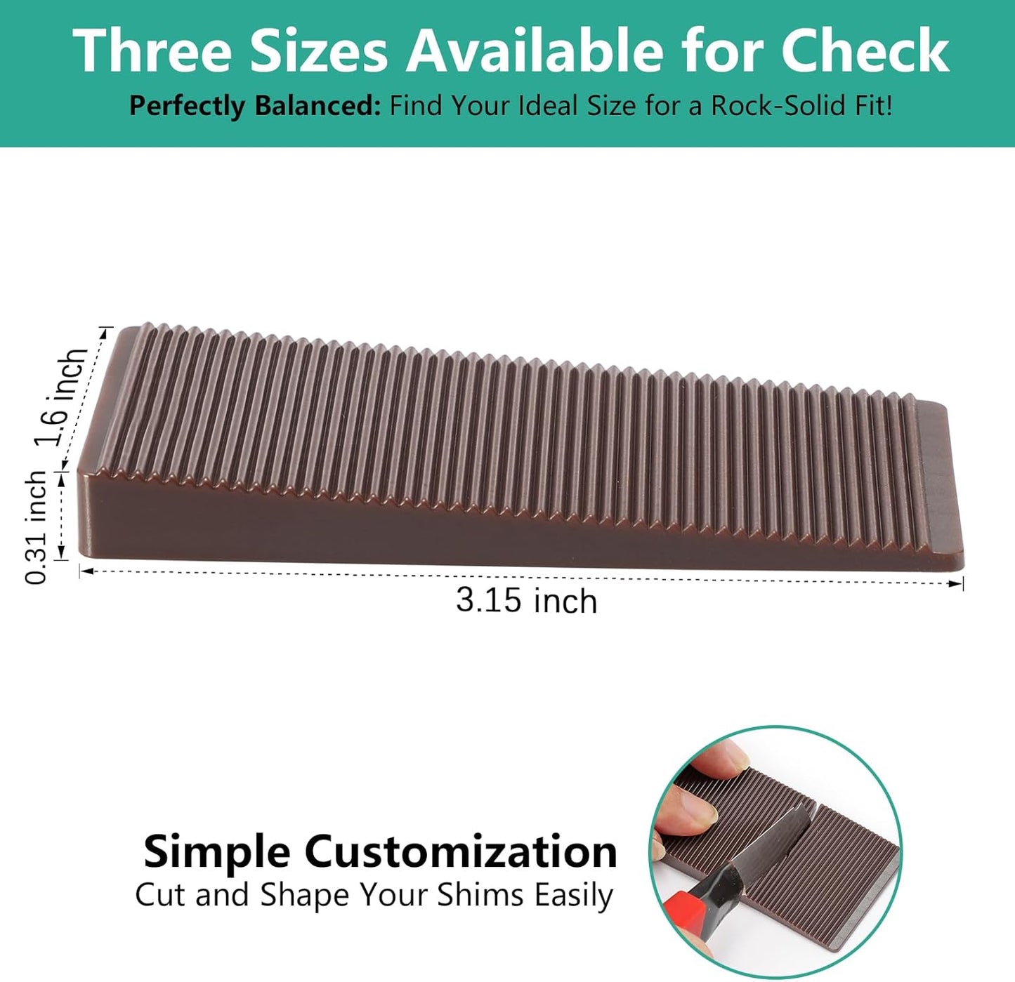 Furniture Leveler 12pcs Kit Size Variety | Multi-Purpose Rubber Shim for Leveling Feet Stable | Anti-Wobble Pad for Uneven Table, Dresser Leg, Toliet and More Furniture | Prevent from Wobbling