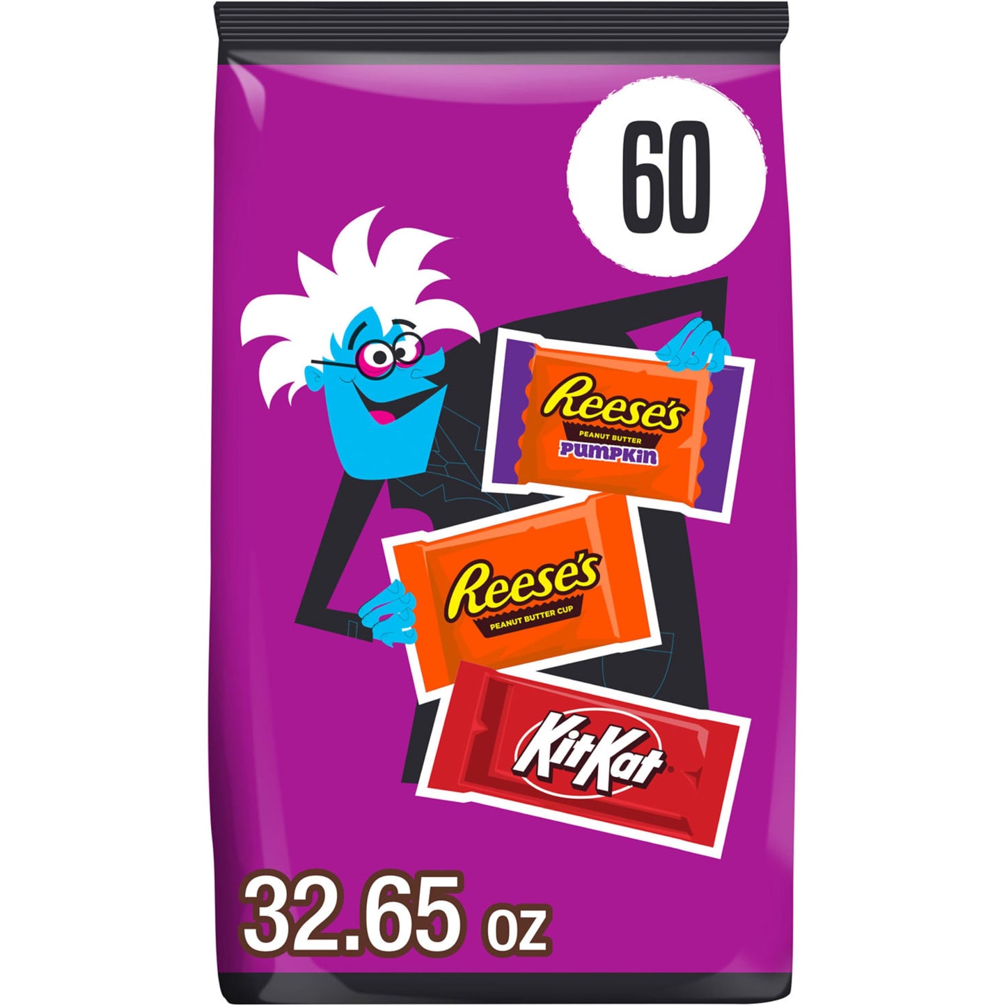 KIT KAT and REESES Assorted Milk Chocolate Snack Size  Halloween Candy Bag  32.65 oz (60 Pieces)