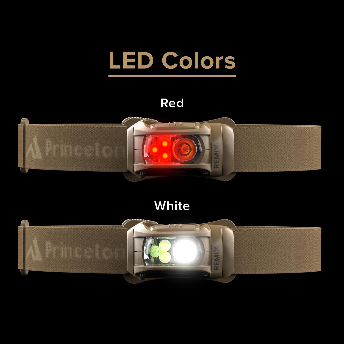 Princeton Tec Remix Led Headlamp - 300 Lumens, Tan, One Size, Model Rmx300-Rd-Tn, With Red Leds