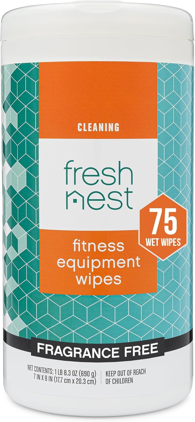 Fresh Nest Fitness Equipment Wipes - Cleaning Wipes for Yoga Mats, Pilates Studios, Gyms, Peloton & Cycle Bikes, Spas - Fr...