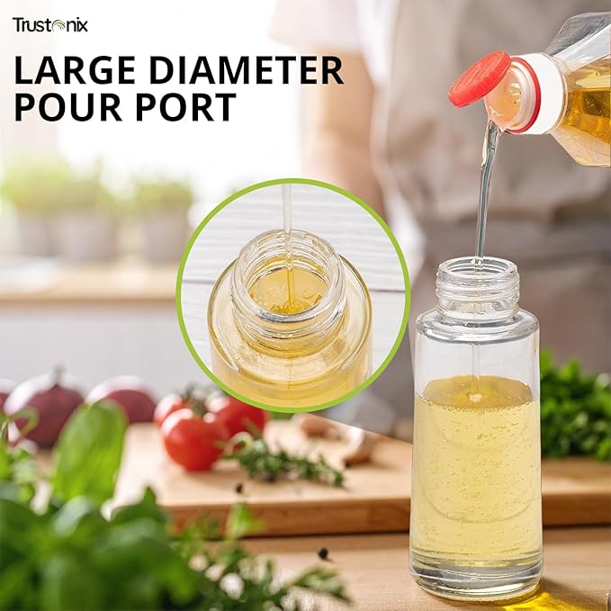 TRUSTONIX-Glass Oil Spray Bottle for Cooking, Baking & Grilling | Mister Oil Sprayer with Fine Mist | Refillable Cooking Oil Spray Bottle for Air Fryer & Salad | Leakproof | Lightweight | 6.7 ounce