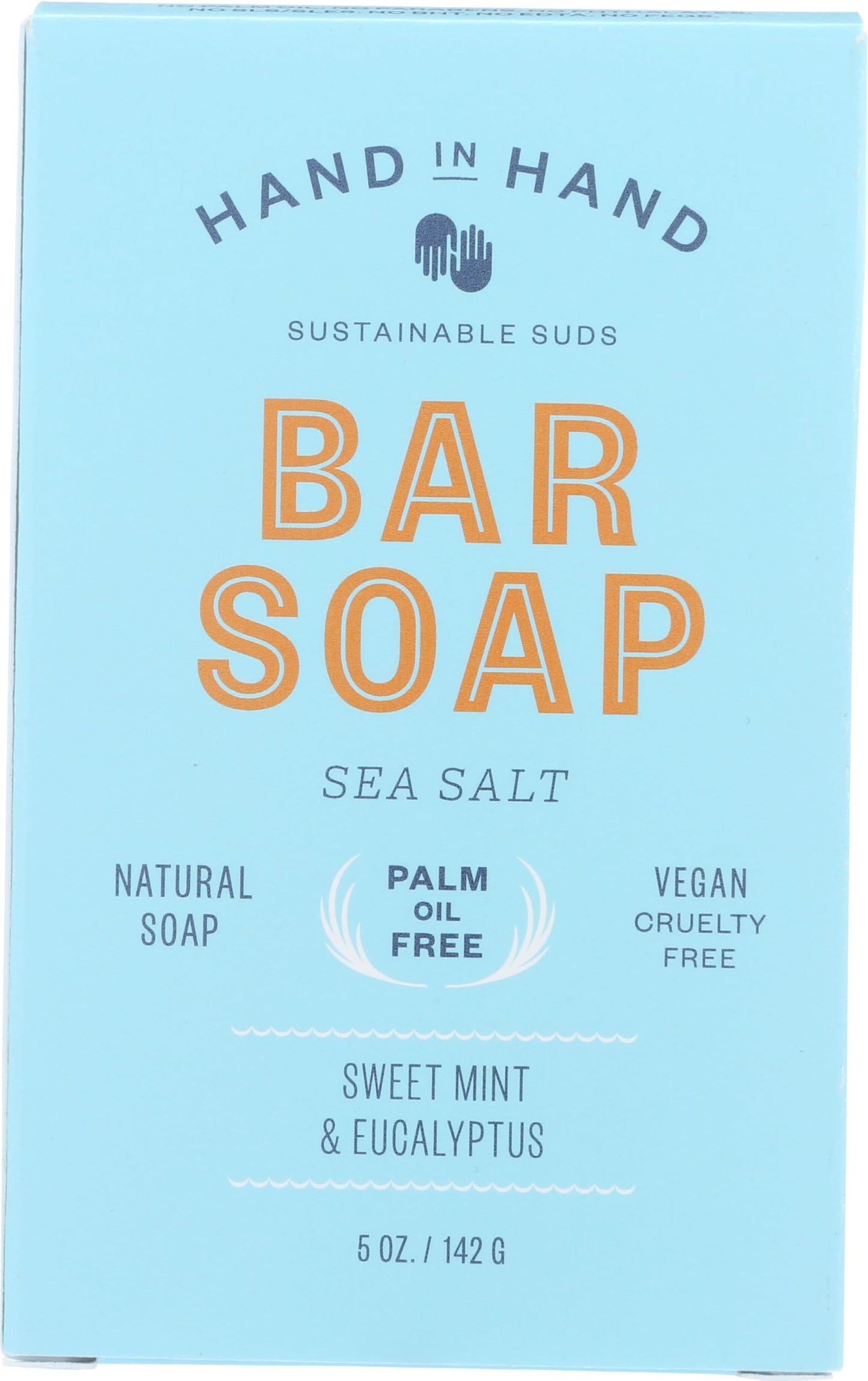 Hand in Hand Sweet Mint & Eucalyptus Sea Salt Bar Soap, 5 OZ