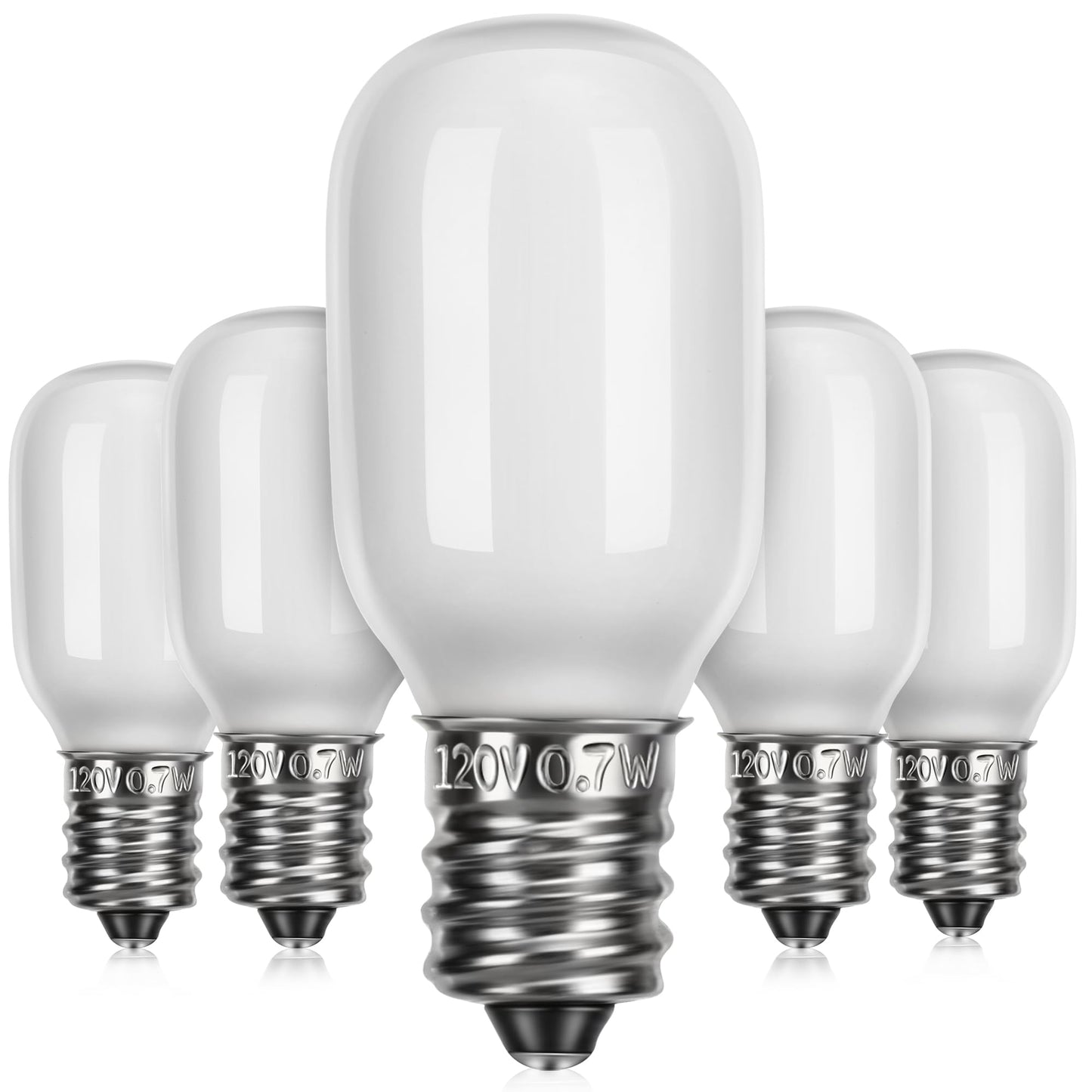 Meonum Christmas Village Replacement Light Bulbs  E12 Candelabra Base T20 Led Bulbs  0.7W 120V Replacement Light Accessories For Villages Houses  Christmas Tree  Halloween Pumpkin(5 Pieces)