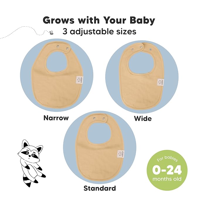 8-Pack Organic Baby Bibs for Boys, Girls - Soft Cotton Drooling and Teething Bibs for Baby Girl & Boy, Extra Absorbent, Easy To Clean & Put On for Toddler, Newborn, Infant 0-24 Months (Terracotta)