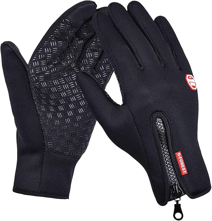 FOXLVDA Winter Warm Gloves for Men and Women, with Windproof and Waterproof Features, Sensitive Touch Screen Texting Finge...
