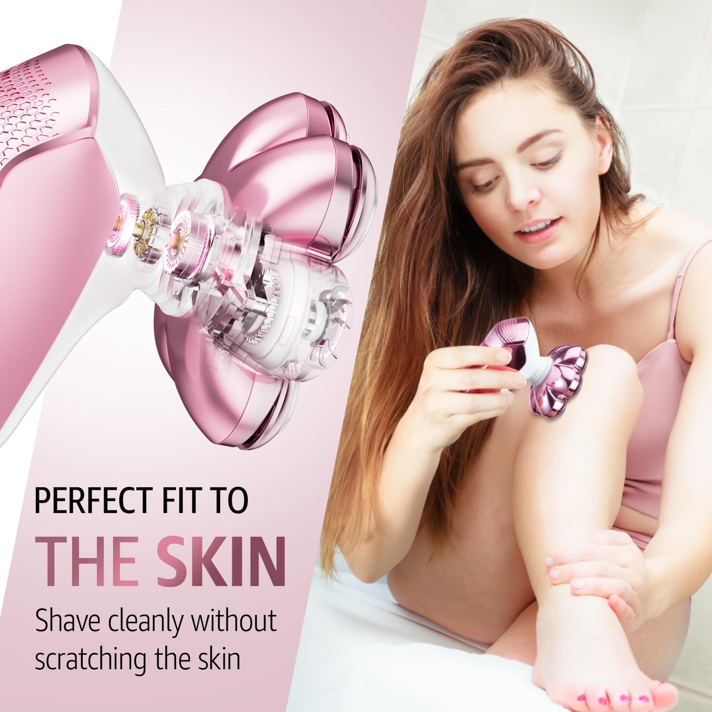 SHPAVVER Electric Razors for Women Legs: Rechargeable Body Shaver - Waterproof Wet Dry Hair Remover - Trimmer for Lady Face Unde