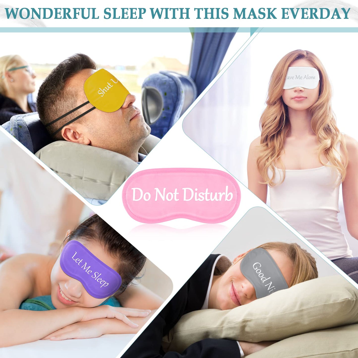 Eurzom 20 Pieces Funny Eye Sleeping Mask Bulk with Adjustable Strap Blackout Eye Sleep Mask for Night Blindfold Cover for Women Men(Fresh Colors)