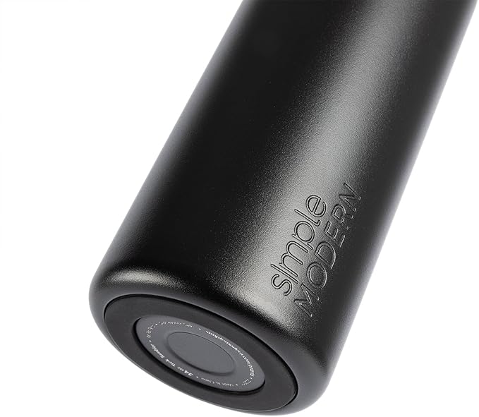 Simple Modern Water Bottle with Push Button Straw Lid | Ceramic-Lined Insulated Stainless Steel | Travel Water Bottles for Gym & Sports | Leak Proof | Mesa Signature Collection | 34oz, Berry