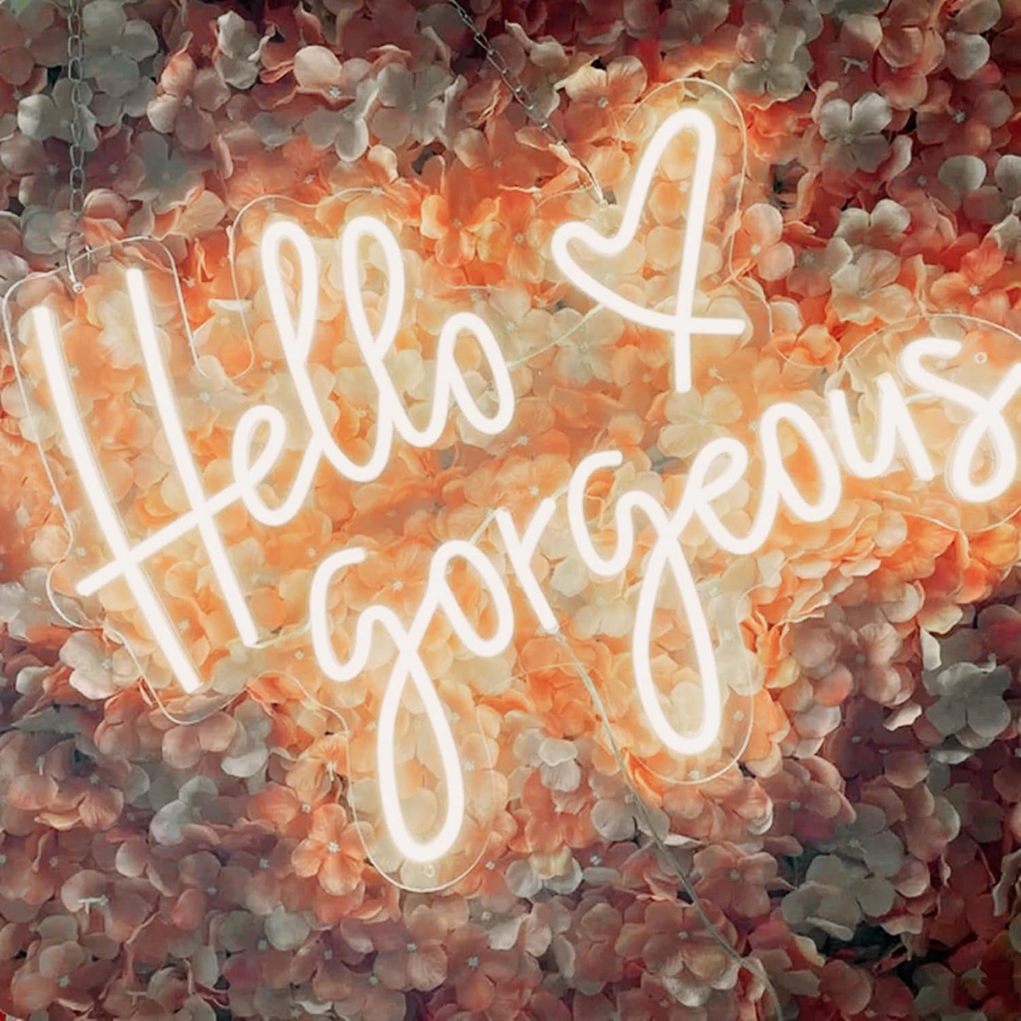 Hello Gorgeous Neon Sign Led Neon Hello Sign Decorative Art Lamp With Dimmable Switch Suitable For Home Wedding Birthday Backdrop Party 17X10In Usb Powered(Warmwhite Hello Gorgeous)