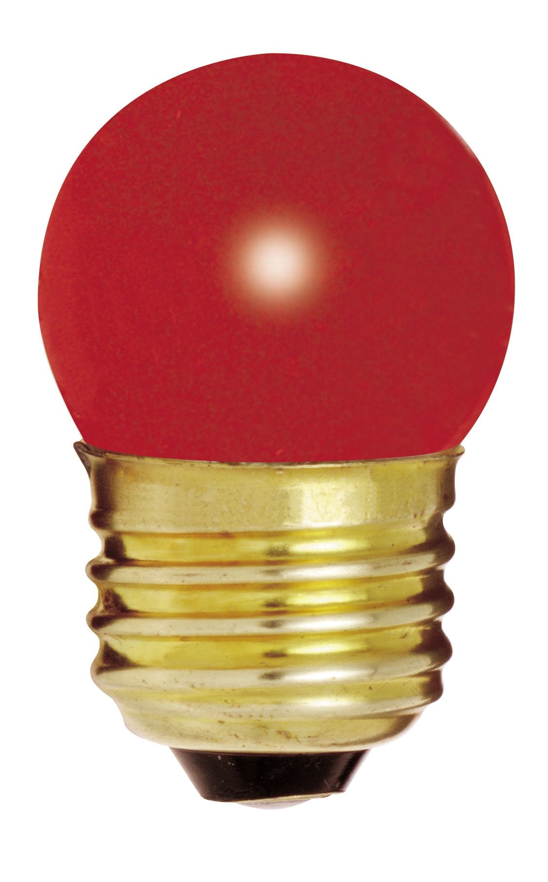 Satco S4511 Medium Base 7.5W Incandescent Lamp, Ceramic Red, 1 Count, Glass