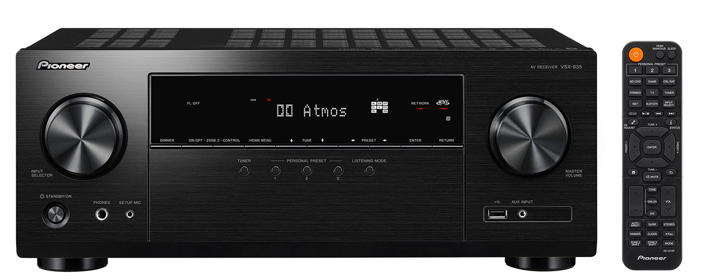 Pioneer VSX-935 7.2 Channel Surround Sound Receiver with Dolby Atmos - Black