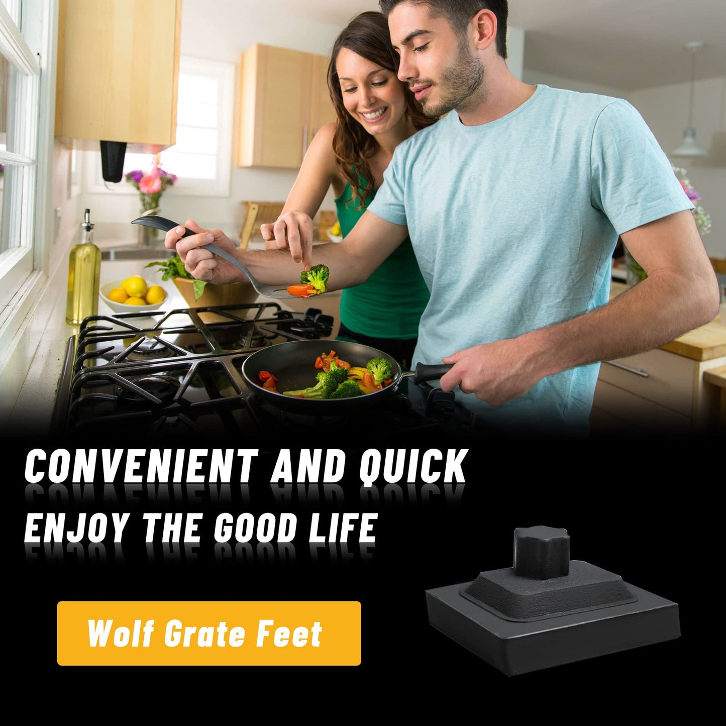 826885 Stove Grate Rubber Feet Replacement for Wolf CG Series Gas Cooktop Range Burner Grate Pad Rubber Support Bumpers Parts, Fit for Wolf Cooktop CG304T/S CG304P/S CG365P/S CG365T/S (6 Pack)