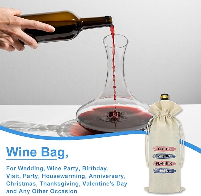 Mikela Engagement Gifts for Couples Wine Gift Bag Newly Engaged Gifts Mr and Mrs Marriage Wedding Gifts Newly Engagement Couple Gifts Engagement Gift for Fiance Fiancee Friend Girlfriend Boyfriend