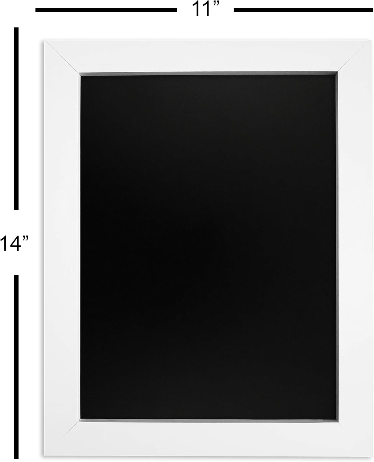 Loddie Doddie Magnetic Chalkboard Sign - 11" x 14" White Frame - Magnetic Wall Board & Magnet Display for Photos - Easy-Erase Chalkboard Message Center