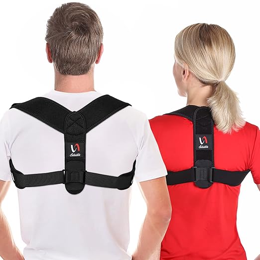 Schiara Posture Corrector for Men and Women, Comfortable Upper and Back Brace, Adjustable Back Straightener Support for Ba...