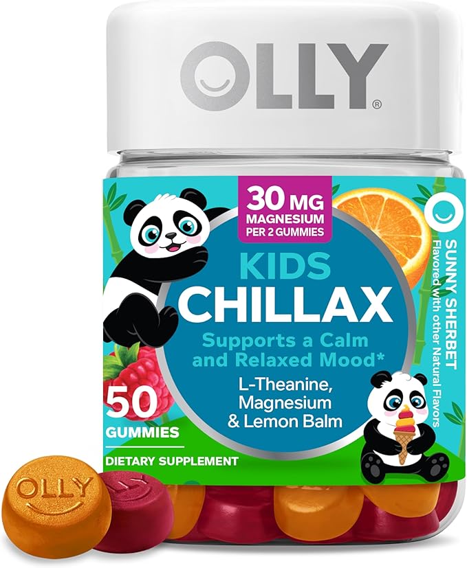 OLLY Kids Multivitamin Gummy Worms 70 Count and Chillax Magnesium Gummies 50 Count Bundle
